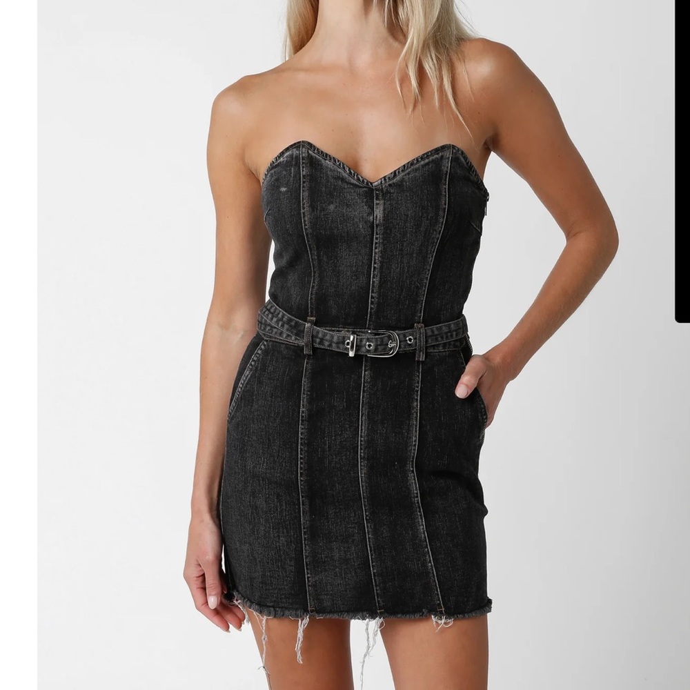 Black denim dress